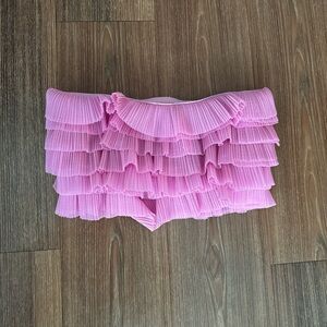 Zara Pink Ruffled Bandeau Top